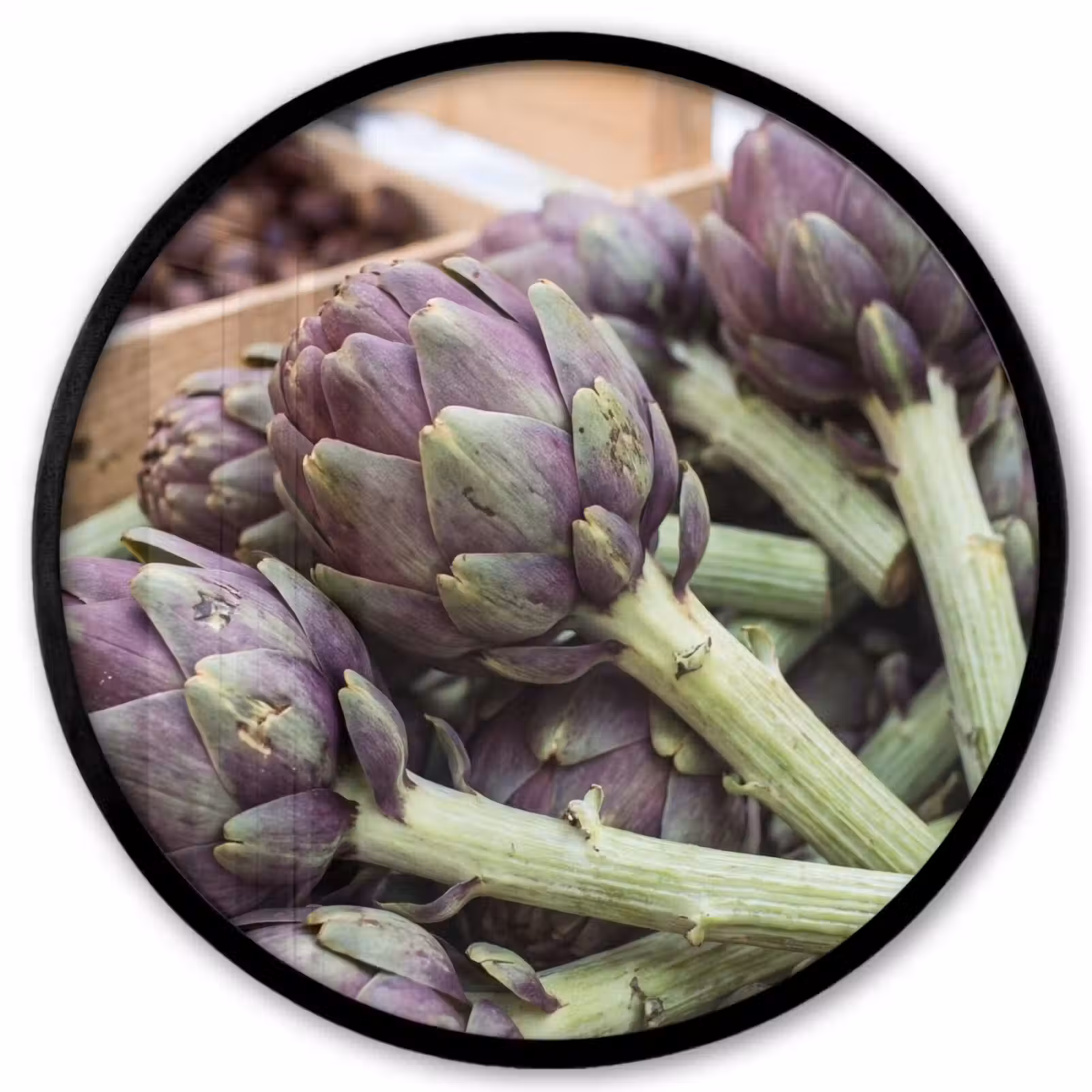 Photo Frame Round - Vegetables - Market - Fresh - Groenten - Markt - Vers Fotolijst rond zonder passe partout klein