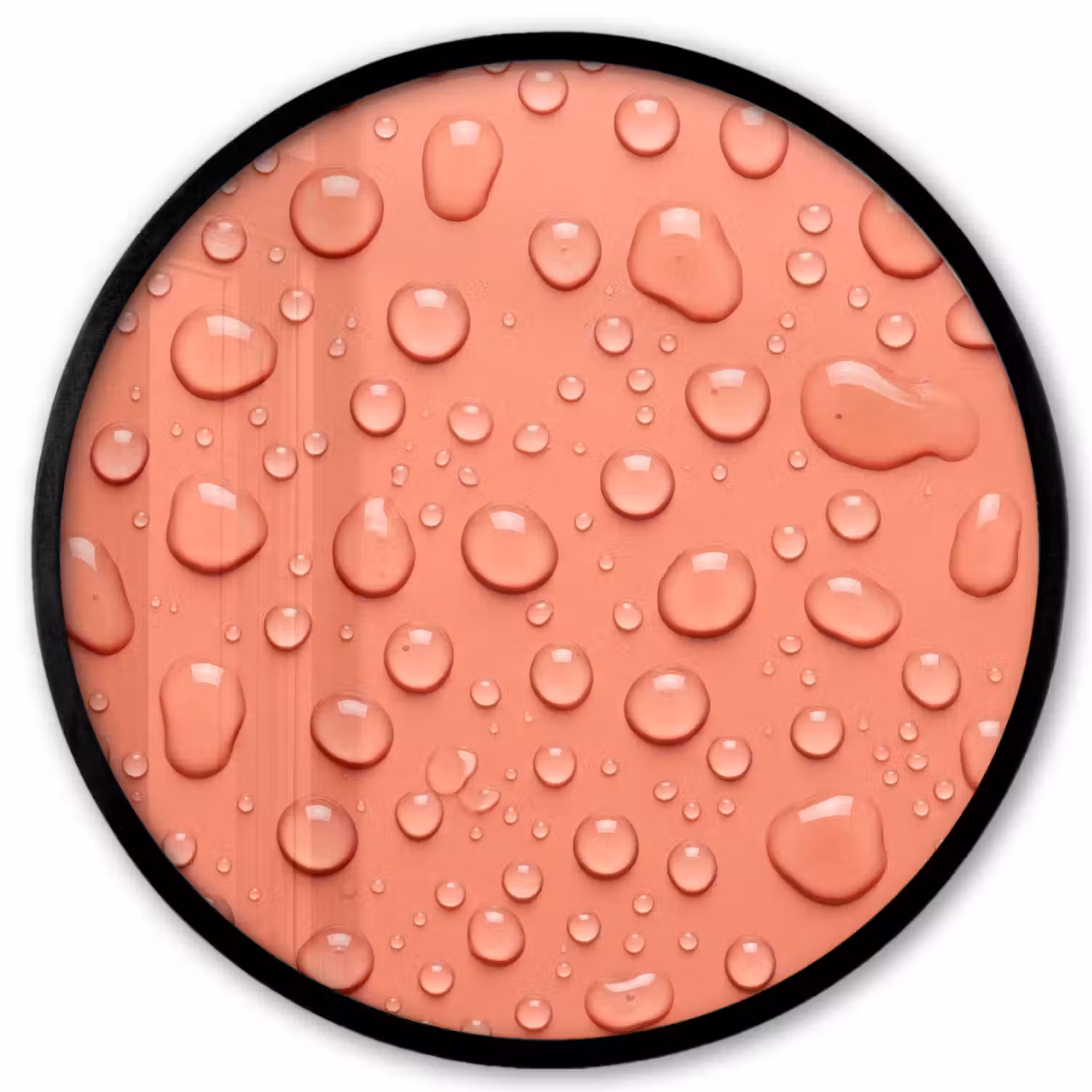 Water - Druppels - Roze Fotolijst rond zonder passe partout klein -3d