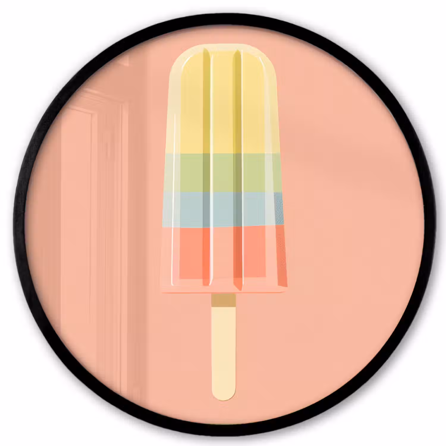 Waterijsje - Pasteltinten - Minimalistisch Fotolijst rond zonder passe partout klein -3d