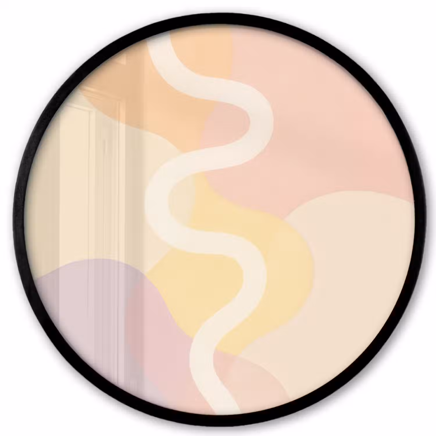 Golvende vormen - Abstract - pastel Fotolijst rond zonder passe partout klein -3d