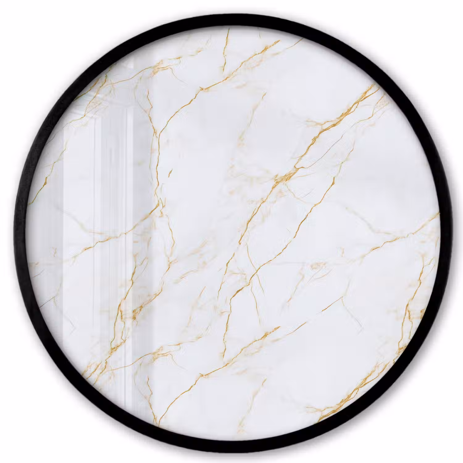 Wit - Marmer - Goud - Luxueus Fotolijst rond zonder passe partout klein 856 -3d