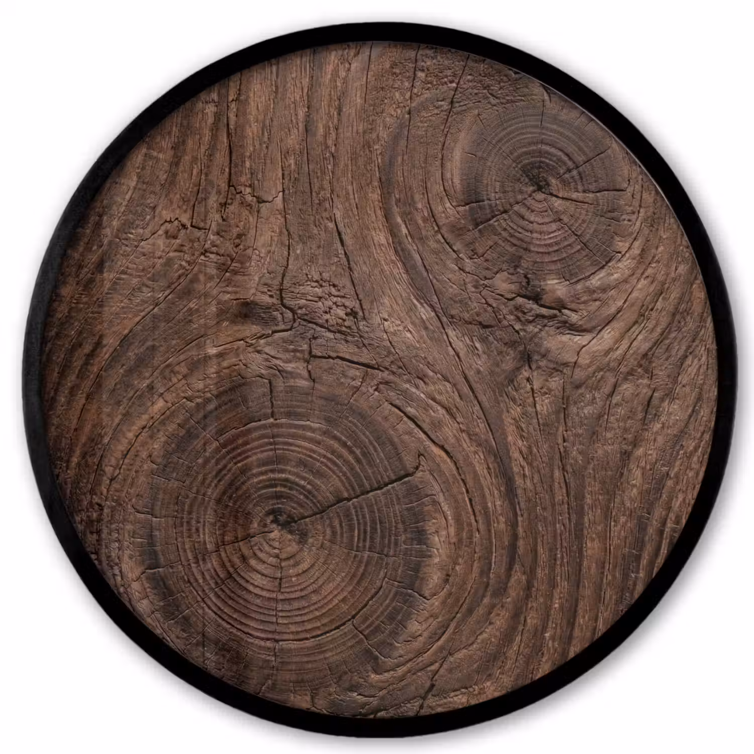 Houtnerf - Textuur - Patroon - Bruin - Rustiek Fotolijst rond zonder passe partout klein -3d