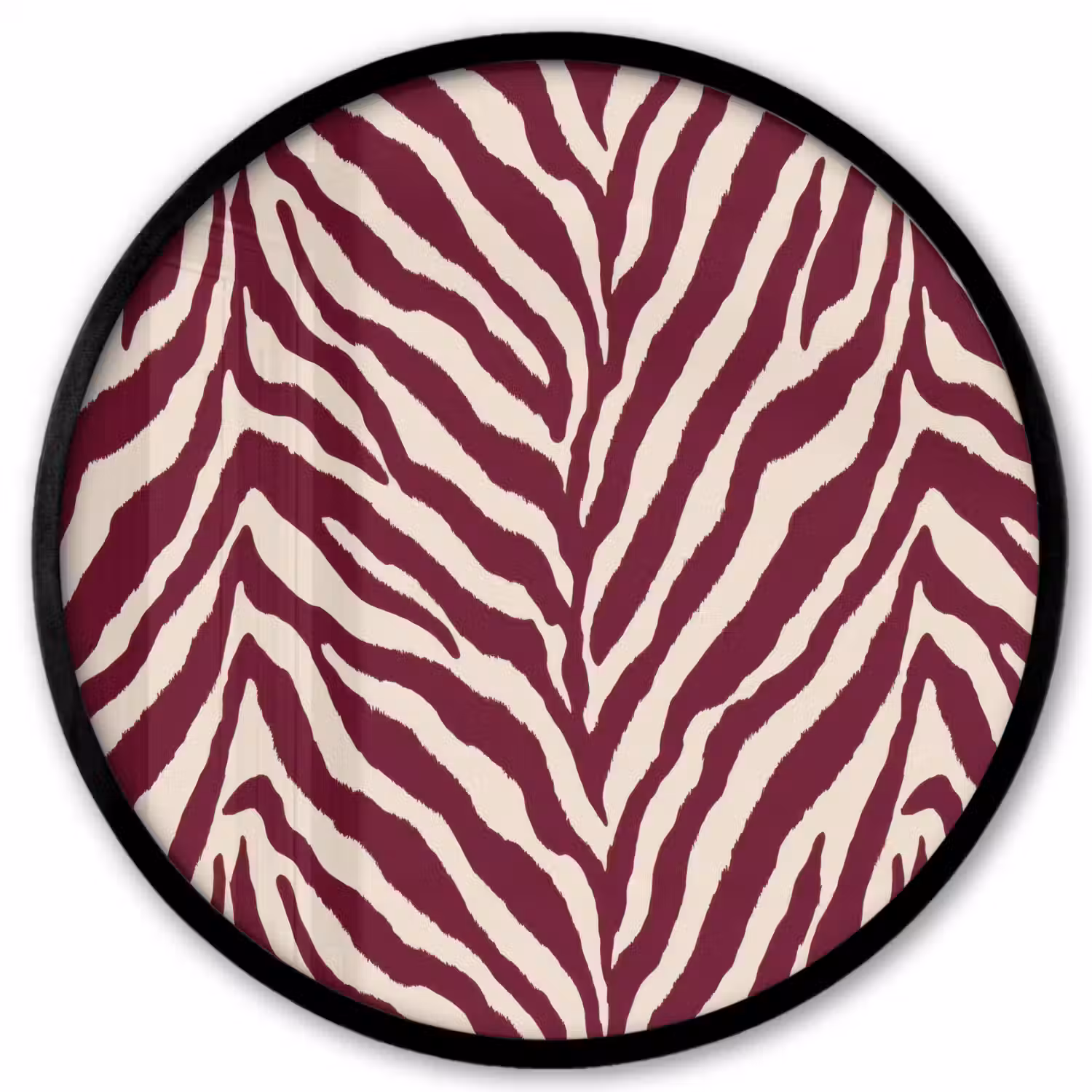 Zebra - Motief - Bordeaux - Rood Fotolijst rond zonder passe partout klein 856 -3d