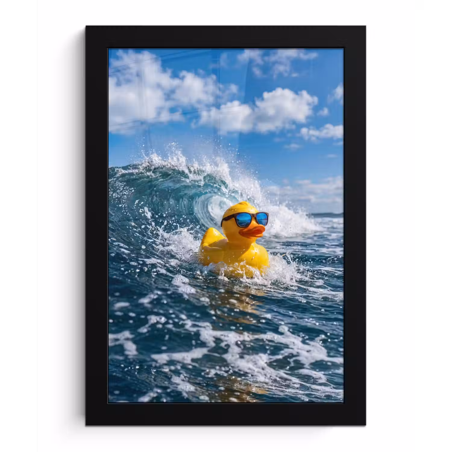 Badeend - Stoer - Golven fotolijst zwart zonder passe partout klein -3d