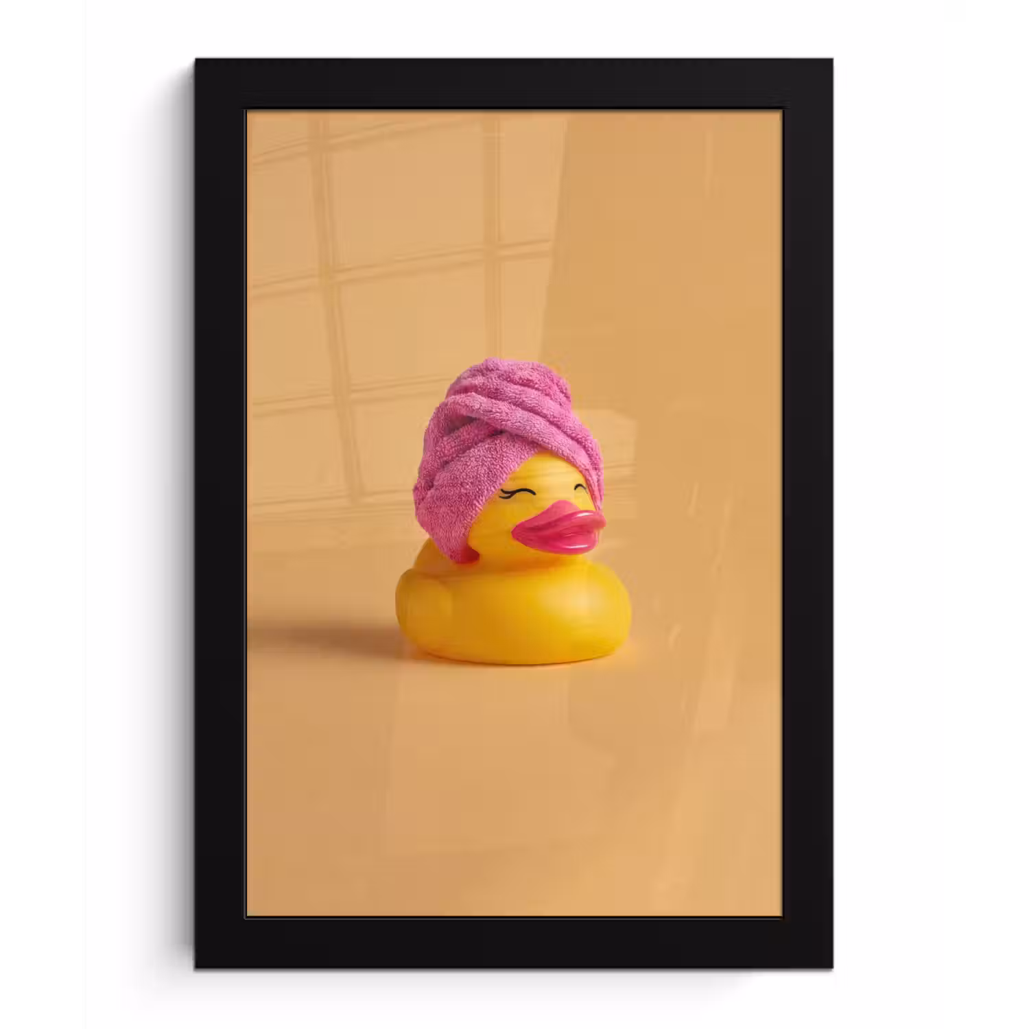 Badeend - Handdoek - Kleurrijk fotolijst zwart zonder passe partout klein -3d