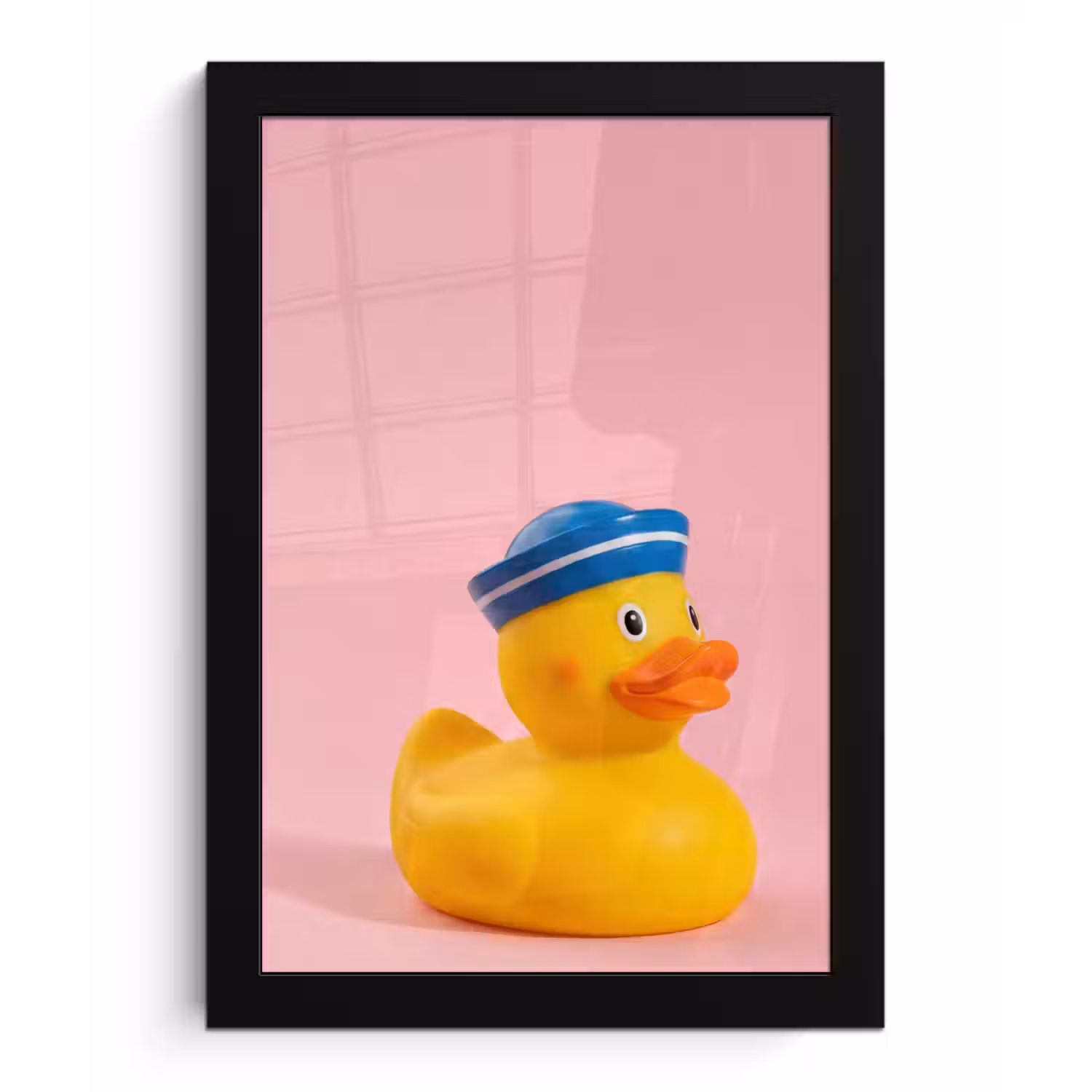 Matroos - Eend - Roze fotolijst zwart zonder passe partout klein -3d