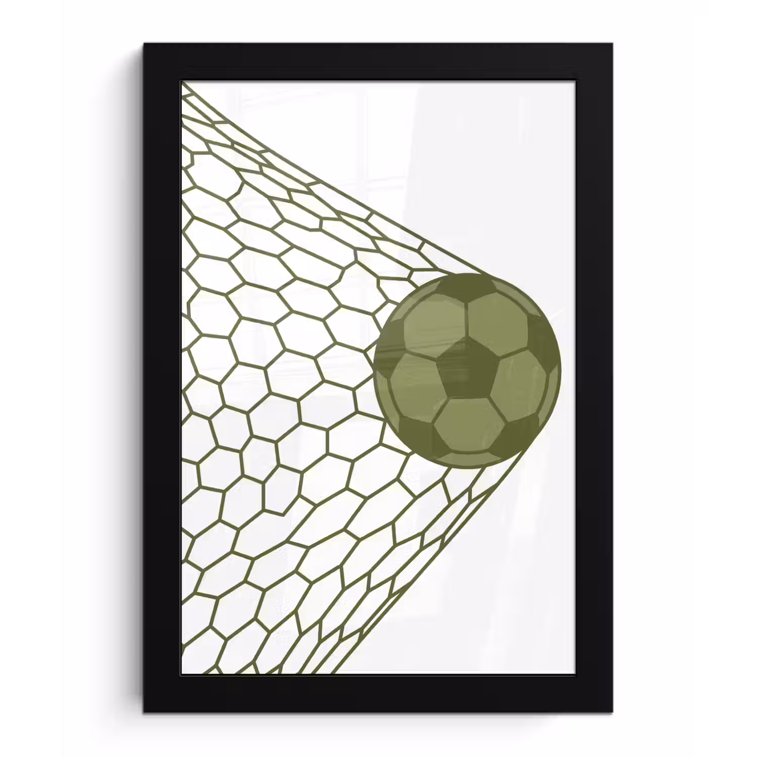 Voetbal - Goal - Sport - Groen fotolijst zwart zonder passe partout klein -3d