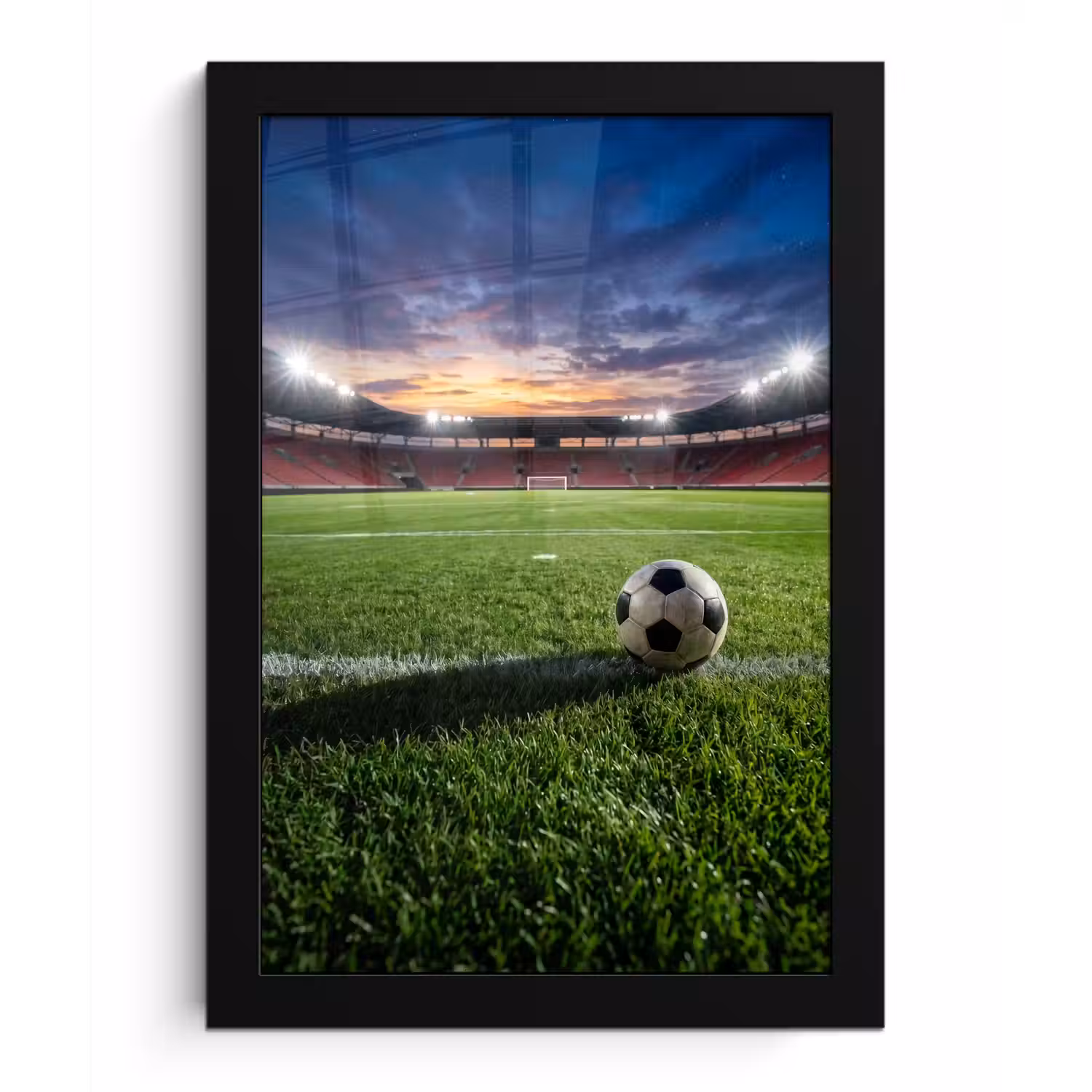 Voetbal - Stadion - Sport - Groen fotolijst zwart zonder passe partout klein -3d