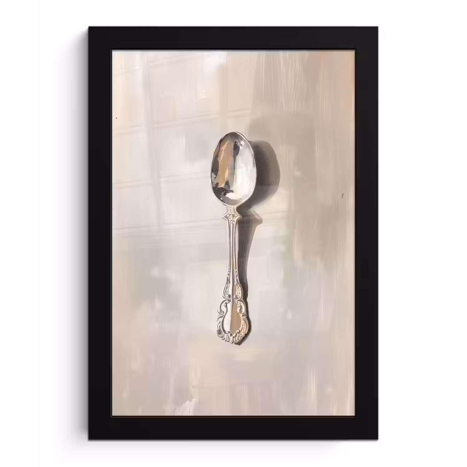 Lepel - Verf - Zilver fotolijst zwart zonder passe partout klein -3d