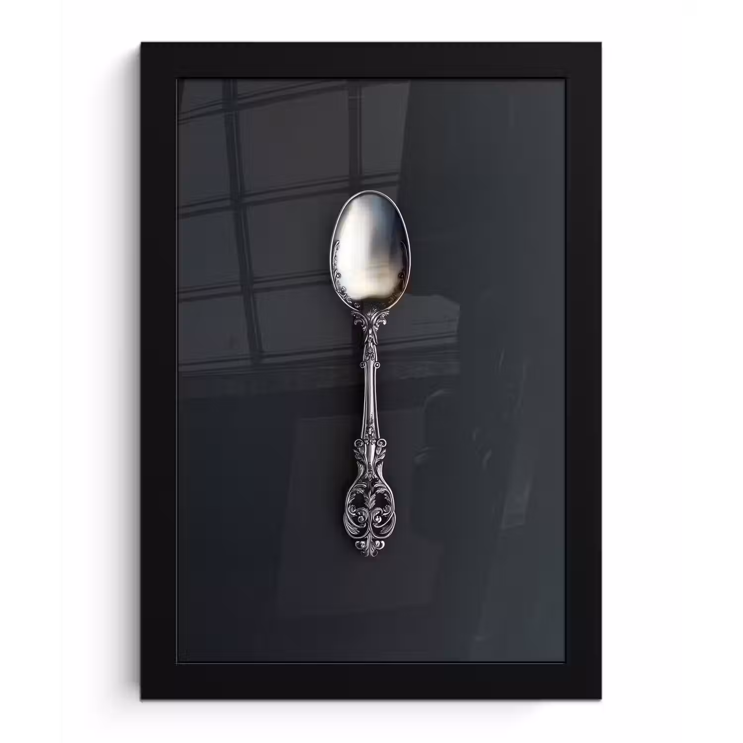 Lepel - Zilver - Metaal fotolijst zwart zonder passe partout klein -3d