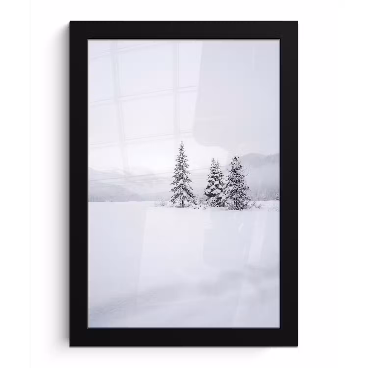 Fijnsparren - Sneeuw - Winter - Landschap - Stilte fotolijst zwart zonder passe partout klein -3d