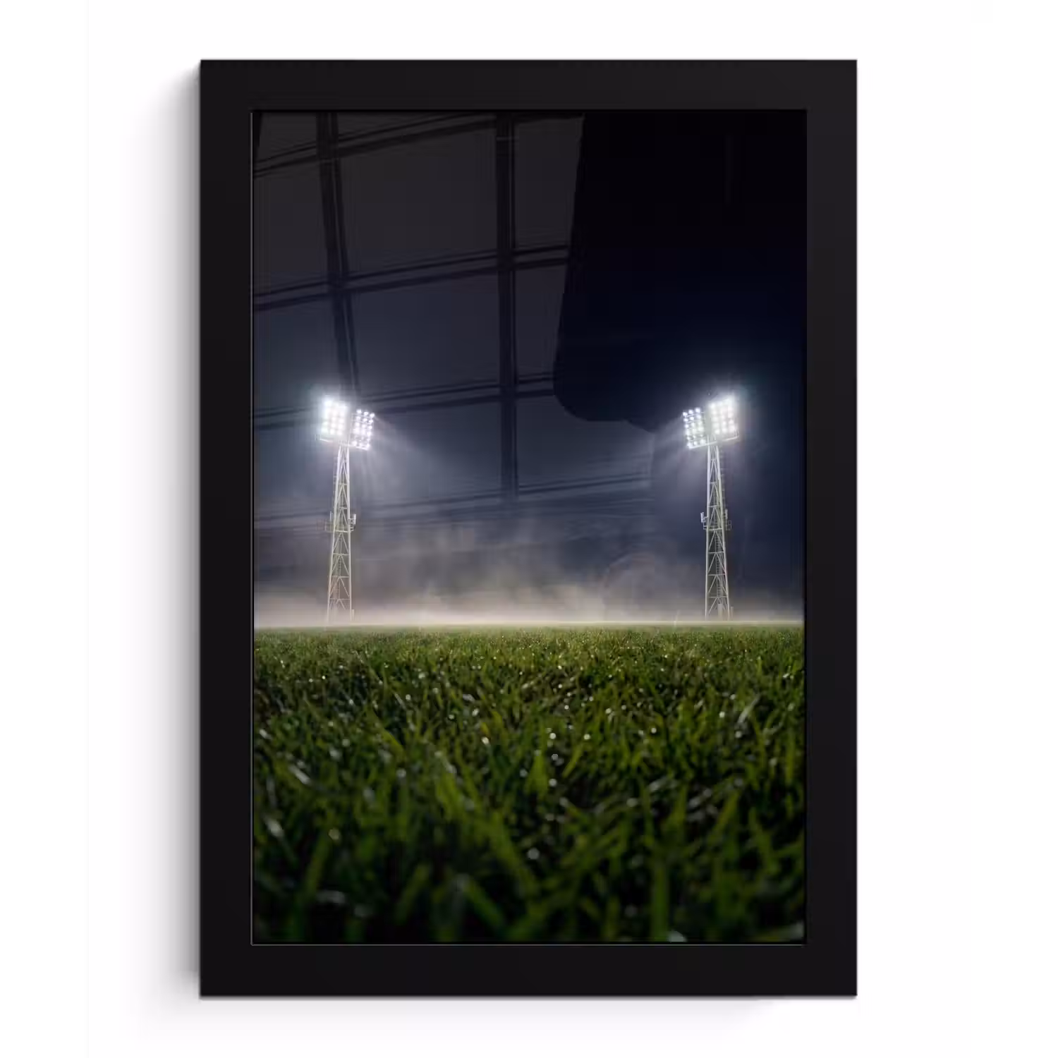 Stadion - Lichtmast - Sport - Nacht fotolijst zwart zonder passe partout klein -3d