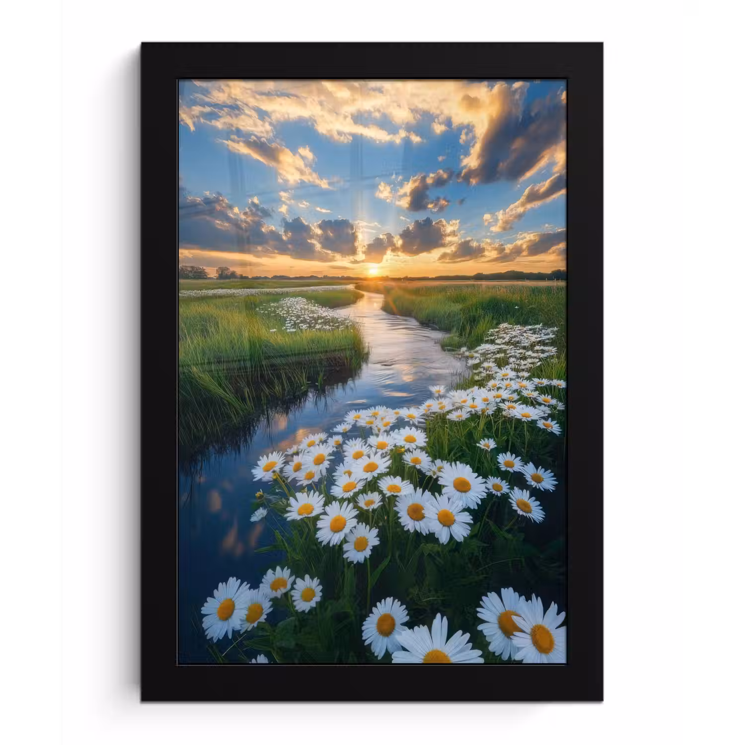 Beekje - Landschap - Margriet fotolijst zwart zonder passe partout klein -3d
