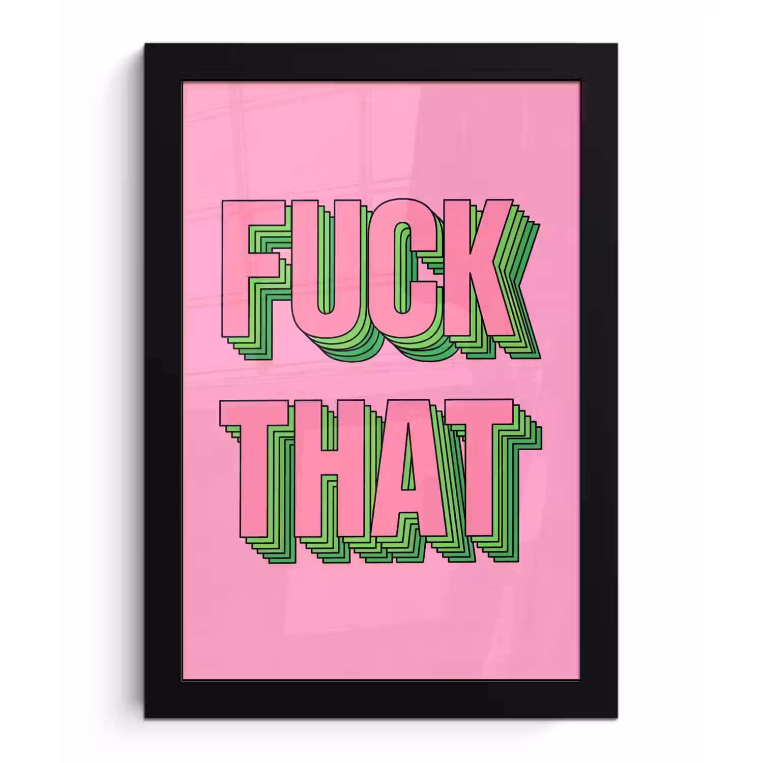 Tekst - Bold - Roze fotolijst zwart zonder passe partout klein -3d