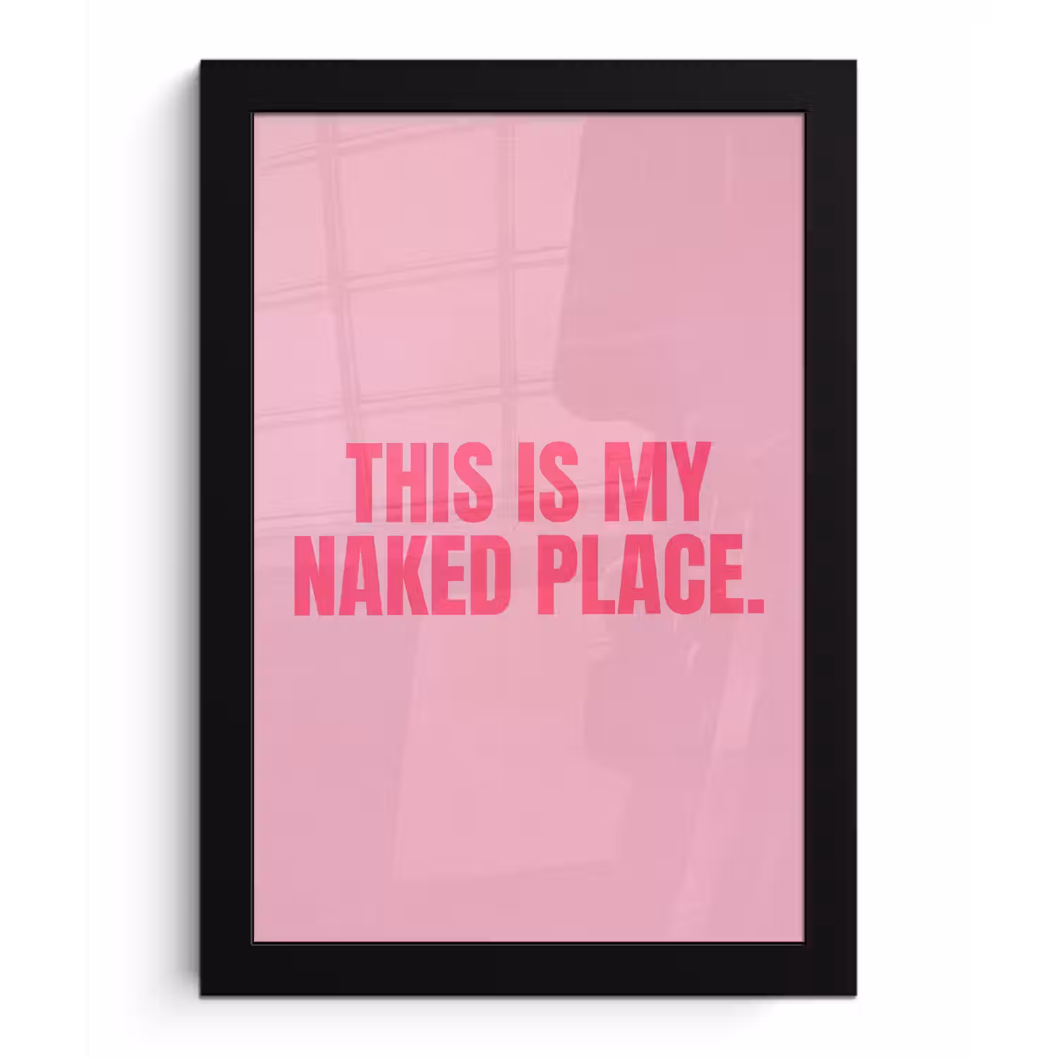 Tekst - Modern - Roze fotolijst zwart zonder passe partout klein -3d