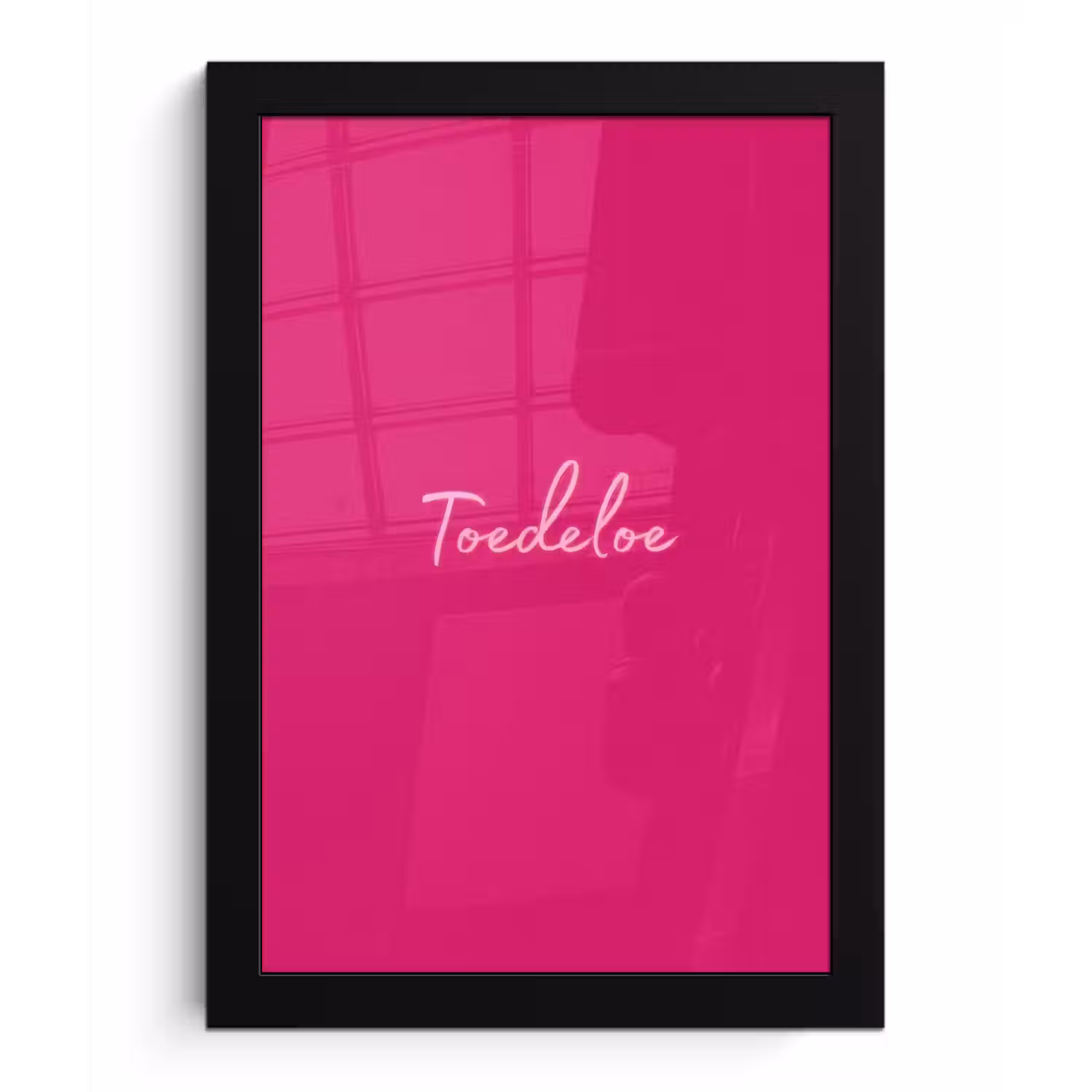 Toedeloe - Roze fotolijst zwart zonder passe partout klein -3d