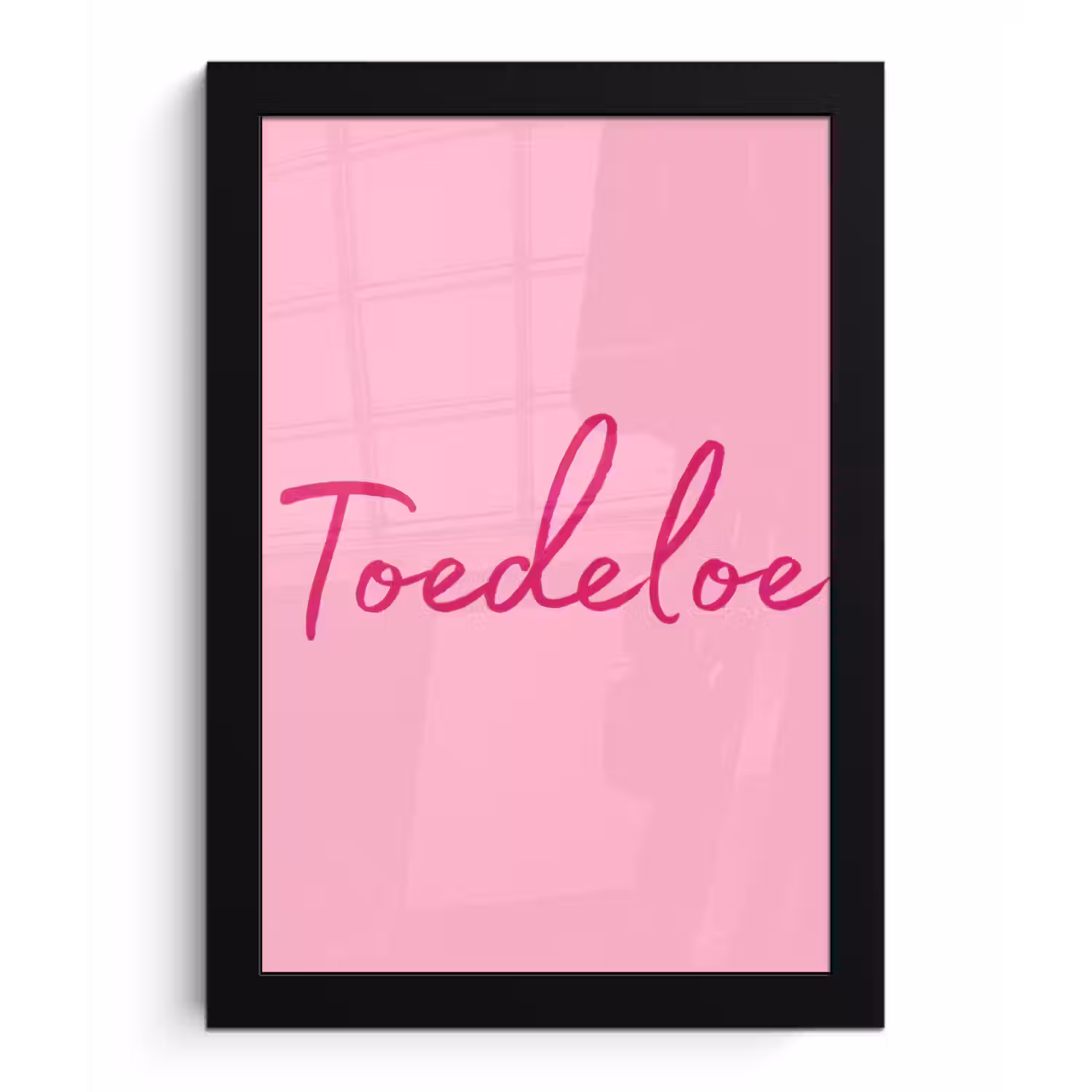 Toedeloe - Roze - Minimalistisch fotolijst zwart zonder passe partout klein -3d