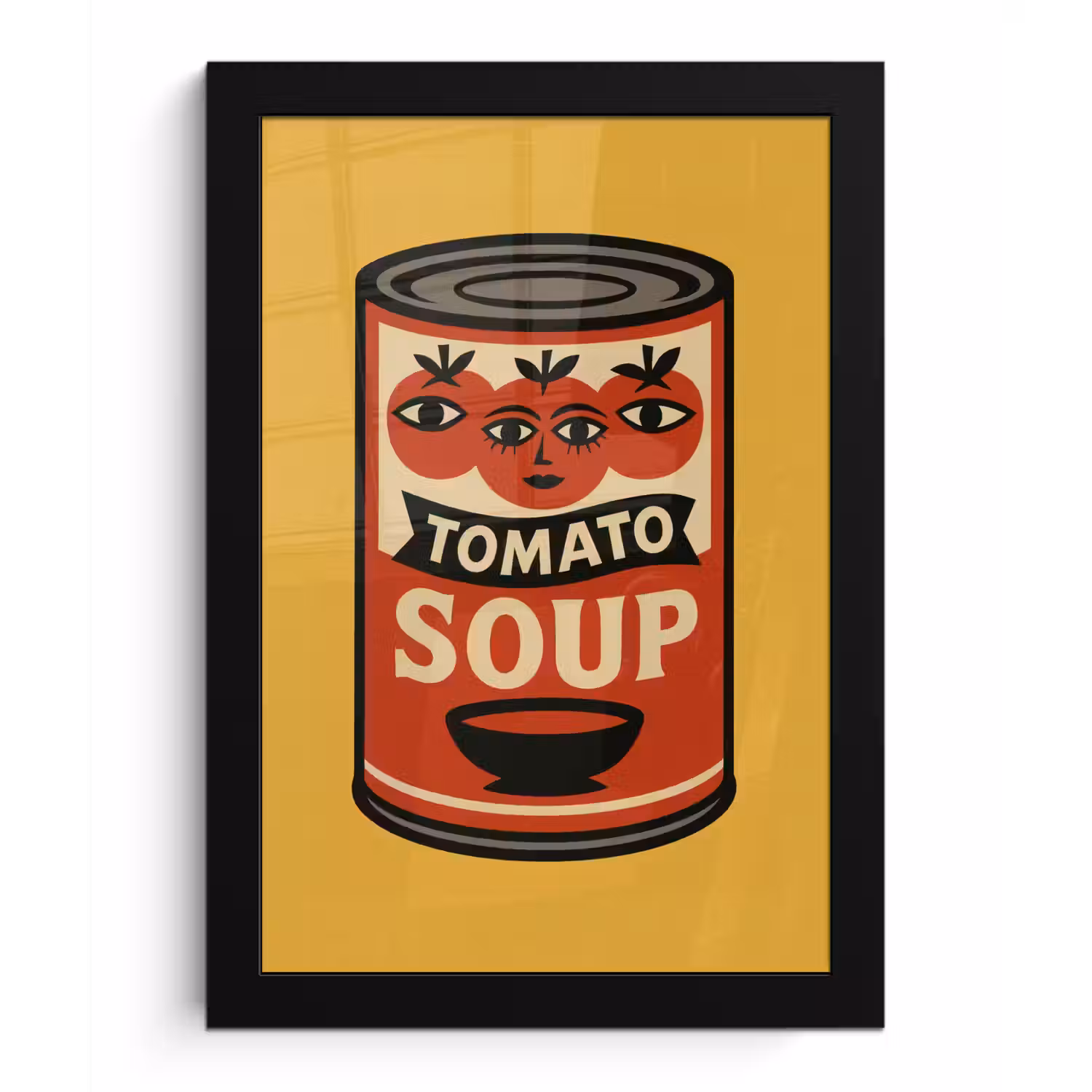 Tomatensoep - Gezichtje - Illustratie - Rood fotolijst zwart zonder passe partout klein -3d