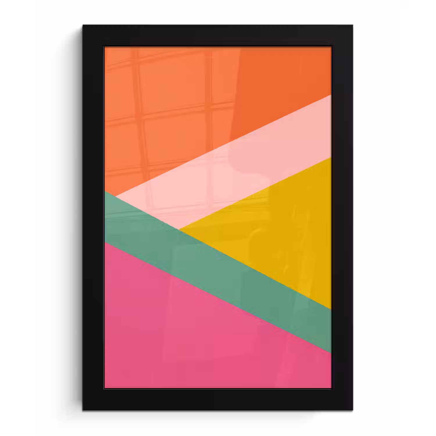 Driehoeken - Kleurrijk - Abstract fotolijst zwart zonder passe partout klein -3d