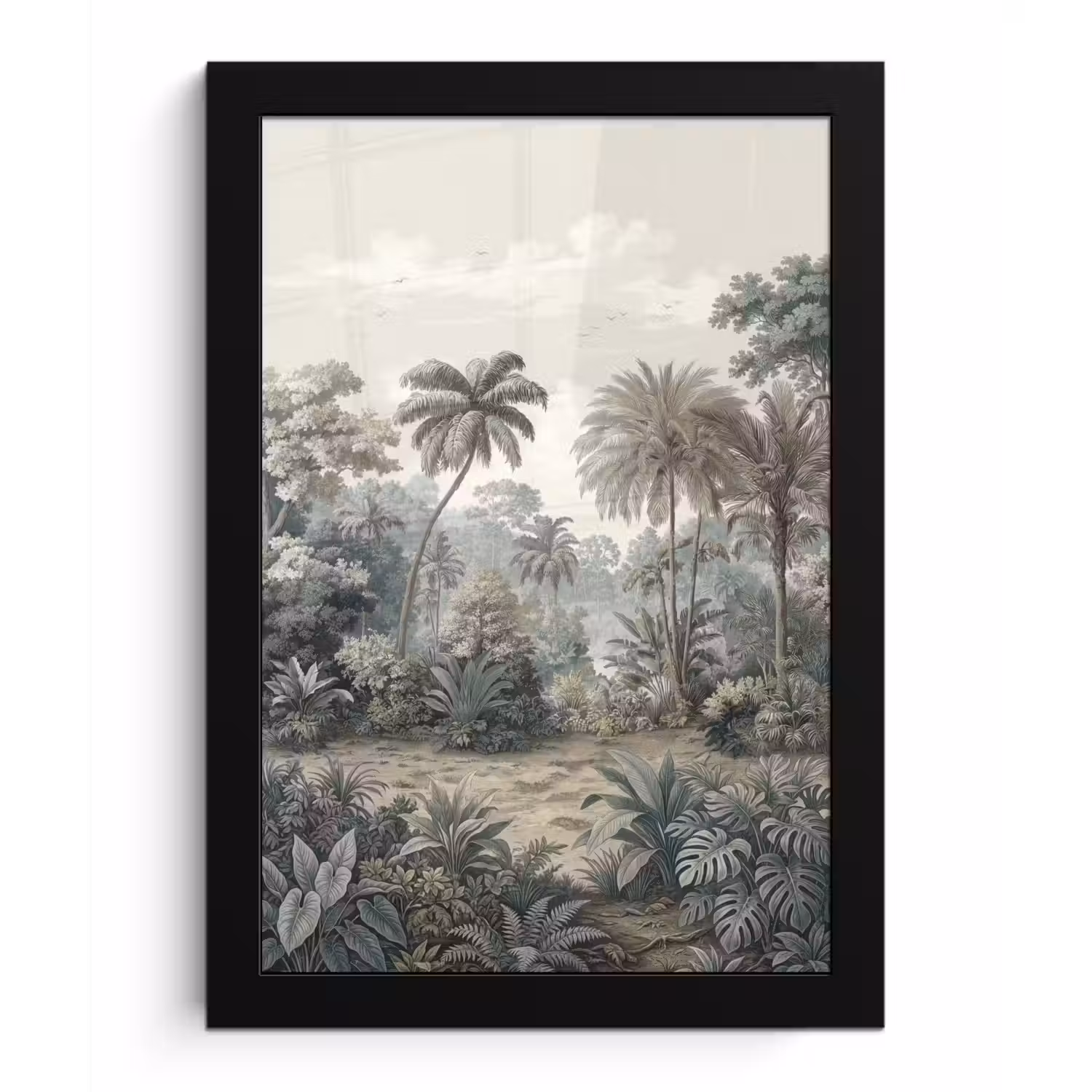 Tropisch - Landschap - Illustratie fotolijst zwart zonder passe partout klein -3d