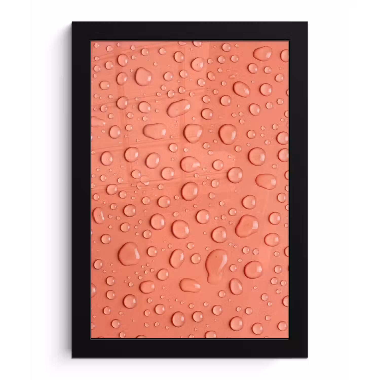 Water - Druppels - Roze fotolijst zwart zonder passe partout klein -3d