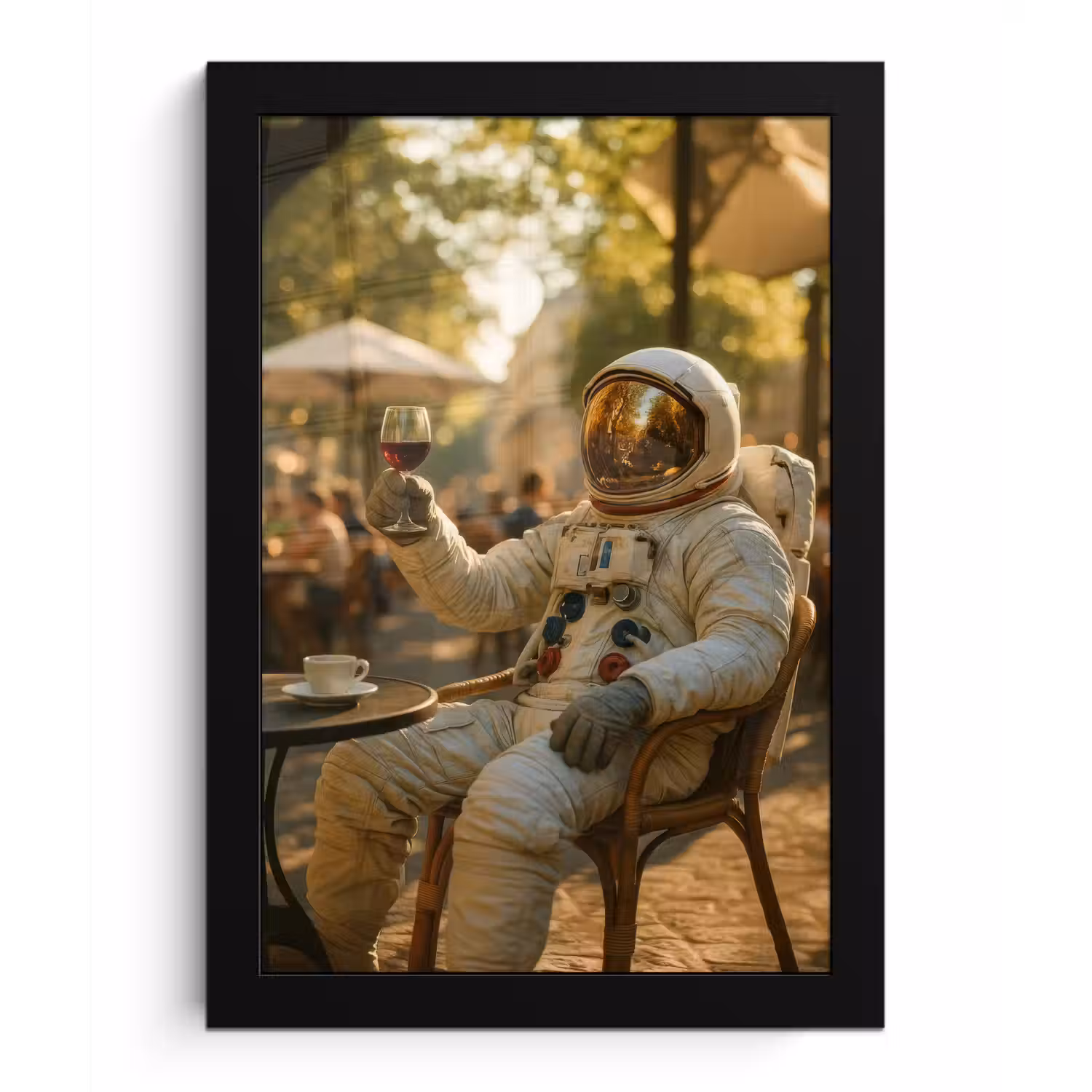 Wijn - Rood - Terras - Koffie fotolijst zwart zonder passe partout klein -3d