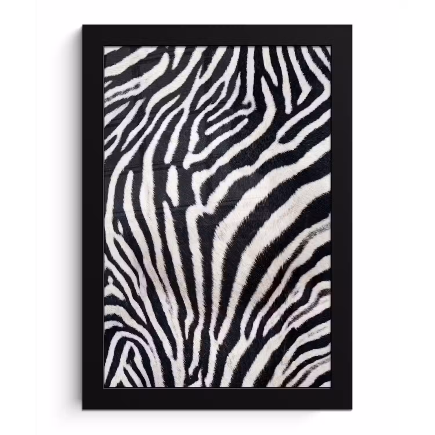 Zebra - Vacht - Klassiek - Zwart - Wit fotolijst zwart zonder passe partout klein -3d