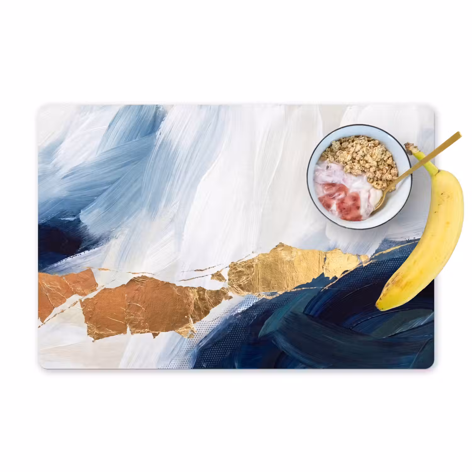 Abstract - Acryl - Blauw - Goud - Elegant Placemat vinyl groot -zzzproduct_Kitchenyeah-website