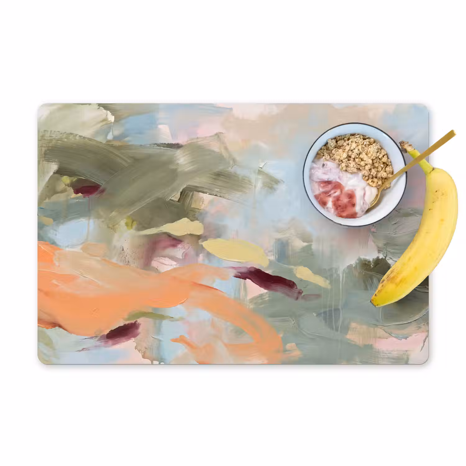 Abstract - Borstelstreken - Kunst - Modern - Pastel Placemat vinyl groot -zzzproduct_Kitchenyeah-website