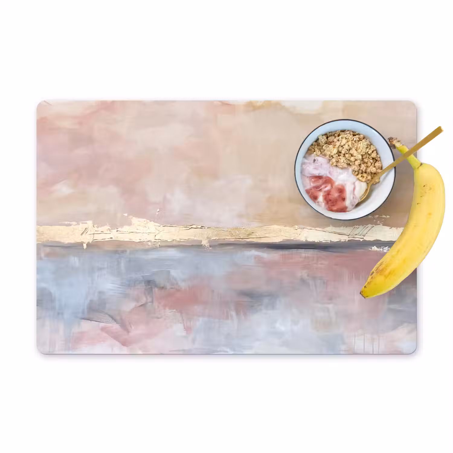 Abstract - Horizontaal - Kunst - Roze - Goud Placemat vinyl groot -zzzproduct_Kitchenyeah-website