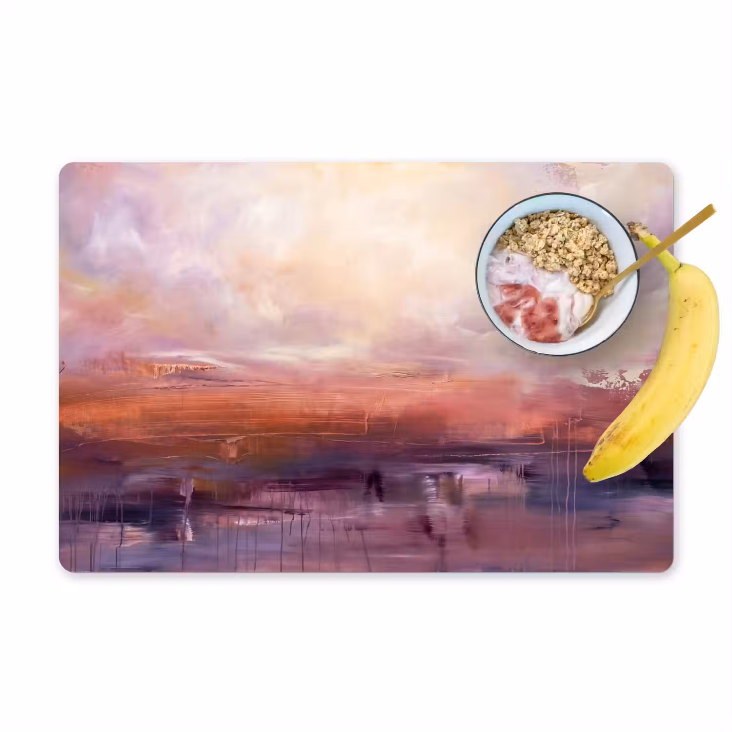 Abstract - Landschap - Modern - Paars - Oranje Placemat vinyl groot -zzzproduct_Kitchenyeah-website