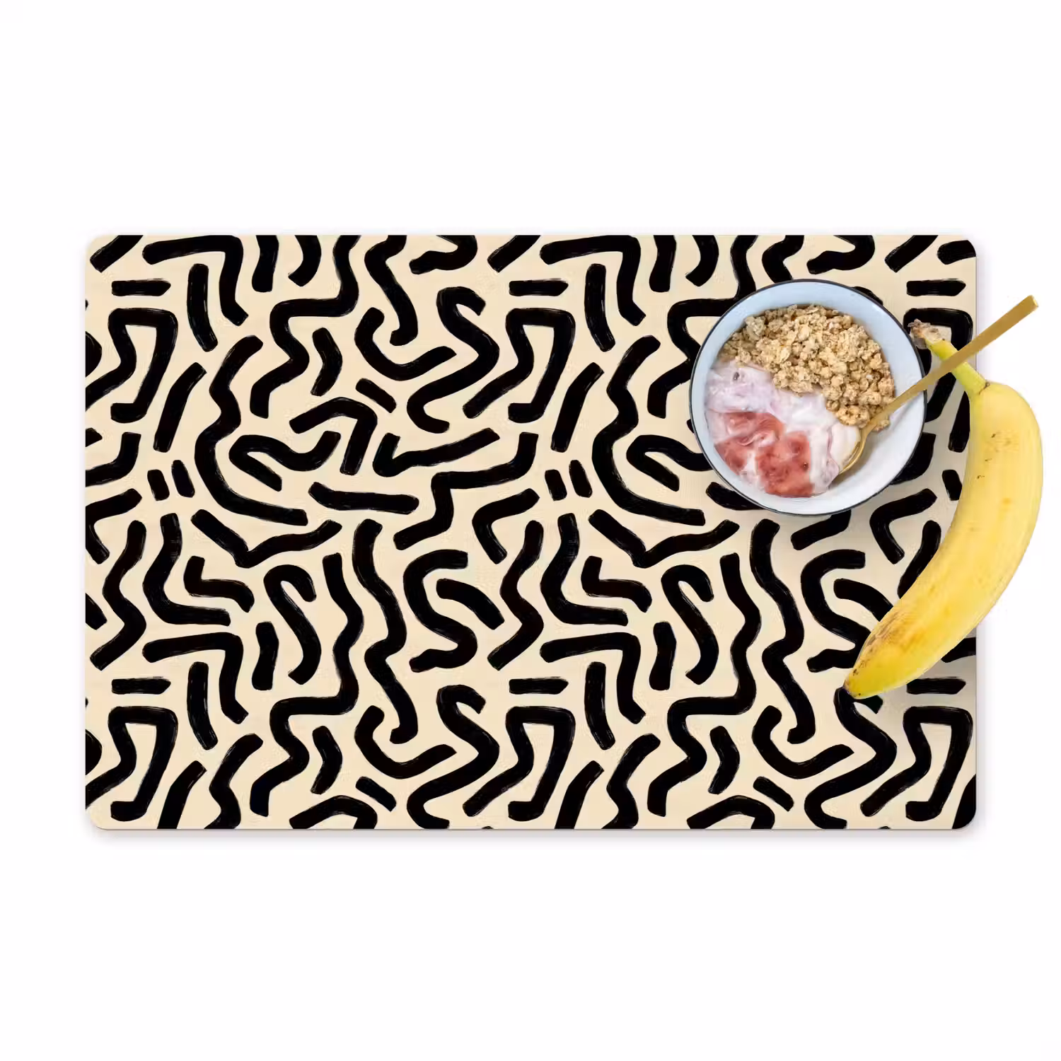 Abstract - Lijnen - Zwart Placemat vinyl groot 368 -zzzproduct_Kitchenyeah-website