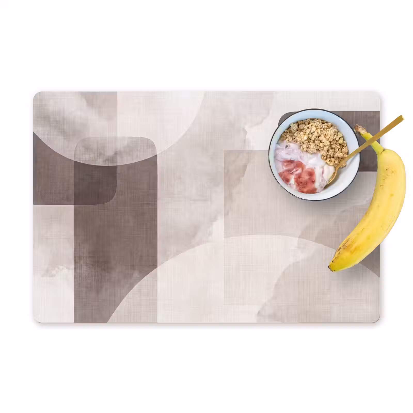 Placemat - 6 pieces - Abstract Shapes - Beige - Abstracte vormen - Beige Placemat vinyl groot