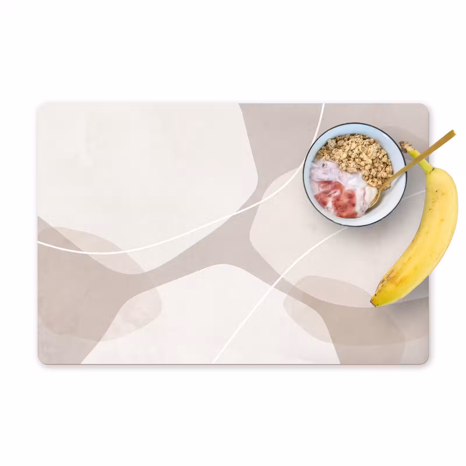 Placemat - 6 pieces - Abstract - Shapes - Beige - Abstract - Vormen - Beige Placemat vinyl groot