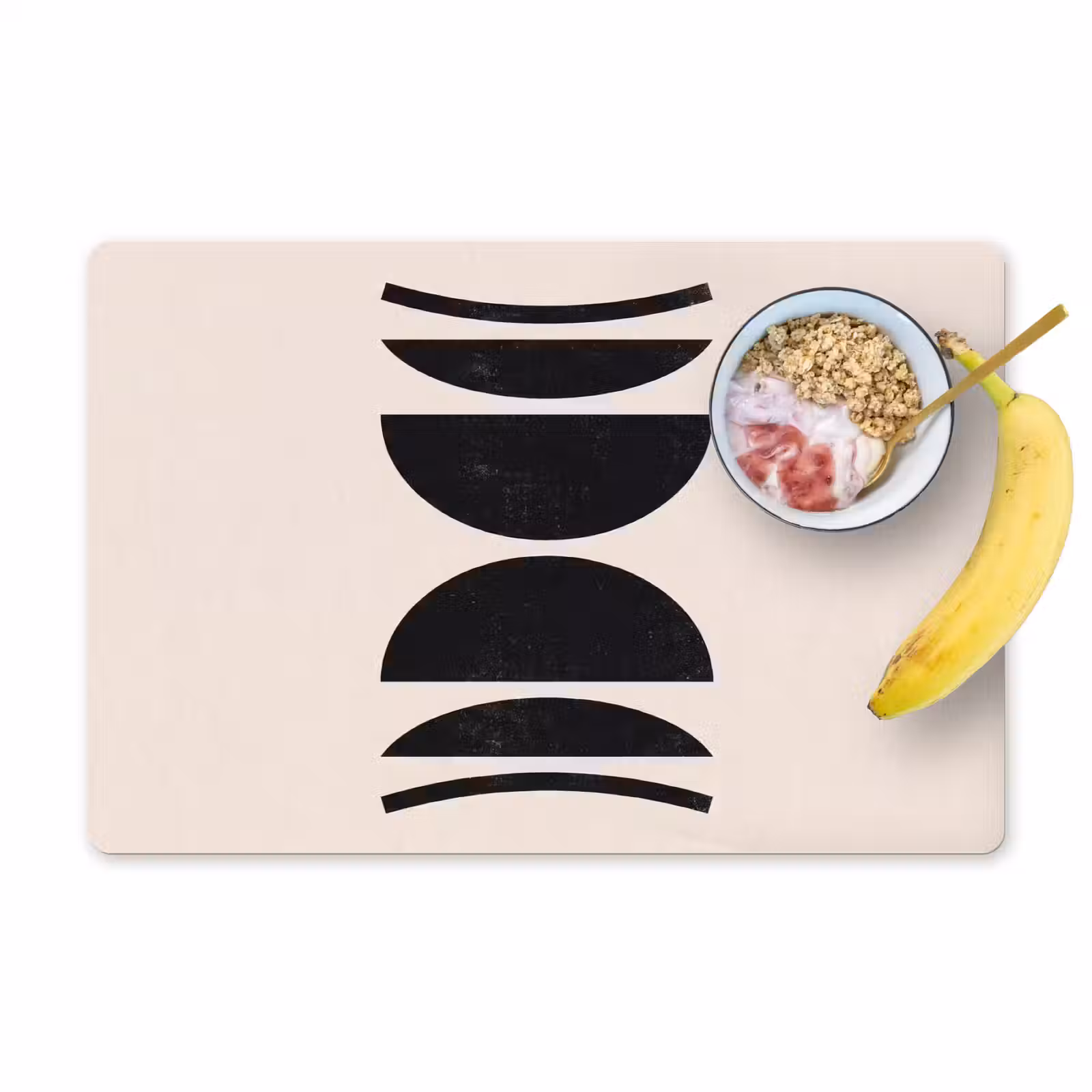 Placemat - 6 pieces - Abstract - Shapes - Black - Abstract - Vormen - Zwart Placemat vinyl groot
