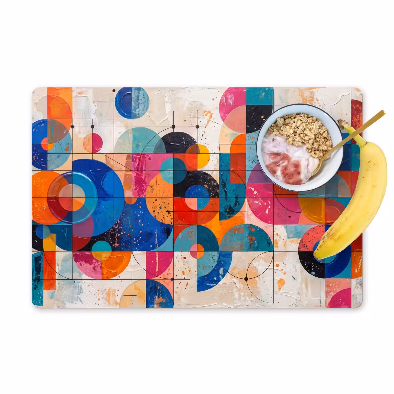 Kunst - Geometrisch - Abstract - Kleurrijk Placemat vinyl groot -zzzproduct_Kitchenyeah-website
