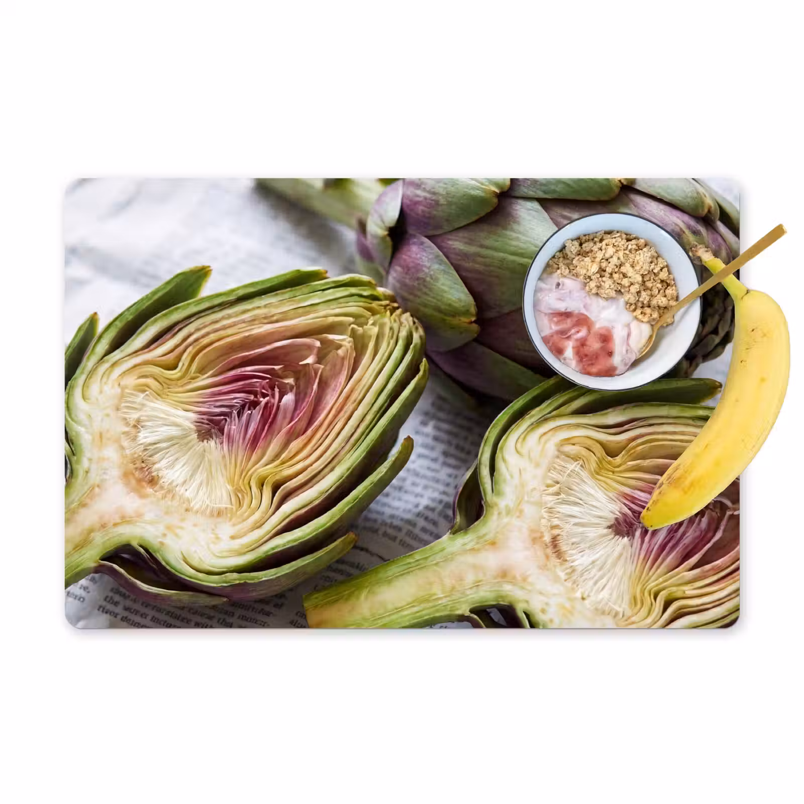 Placemat - 6 pieces - Artichoke - Cut in Half - Food - Artisjok - Doorgesneden - Eten Placemat vinyl groot