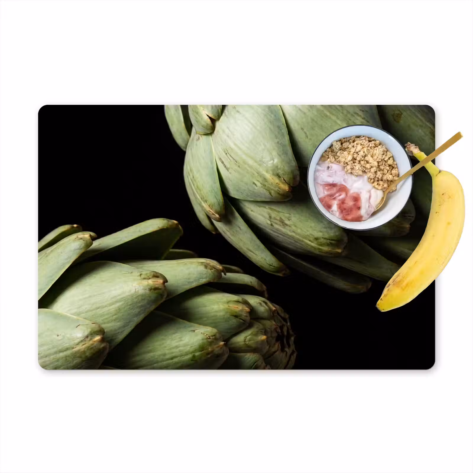 Placemat - 6 pieces - Artichoke - Green - Food - Artisjok - Groen - Eten Placemat vinyl groot