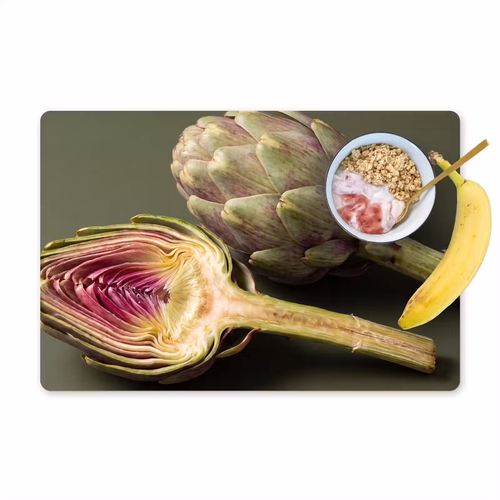 Placemat - 6 pieces - Artichoke - Purple - Food - Artisjok - Paars - Voedsel Placemat vinyl groot