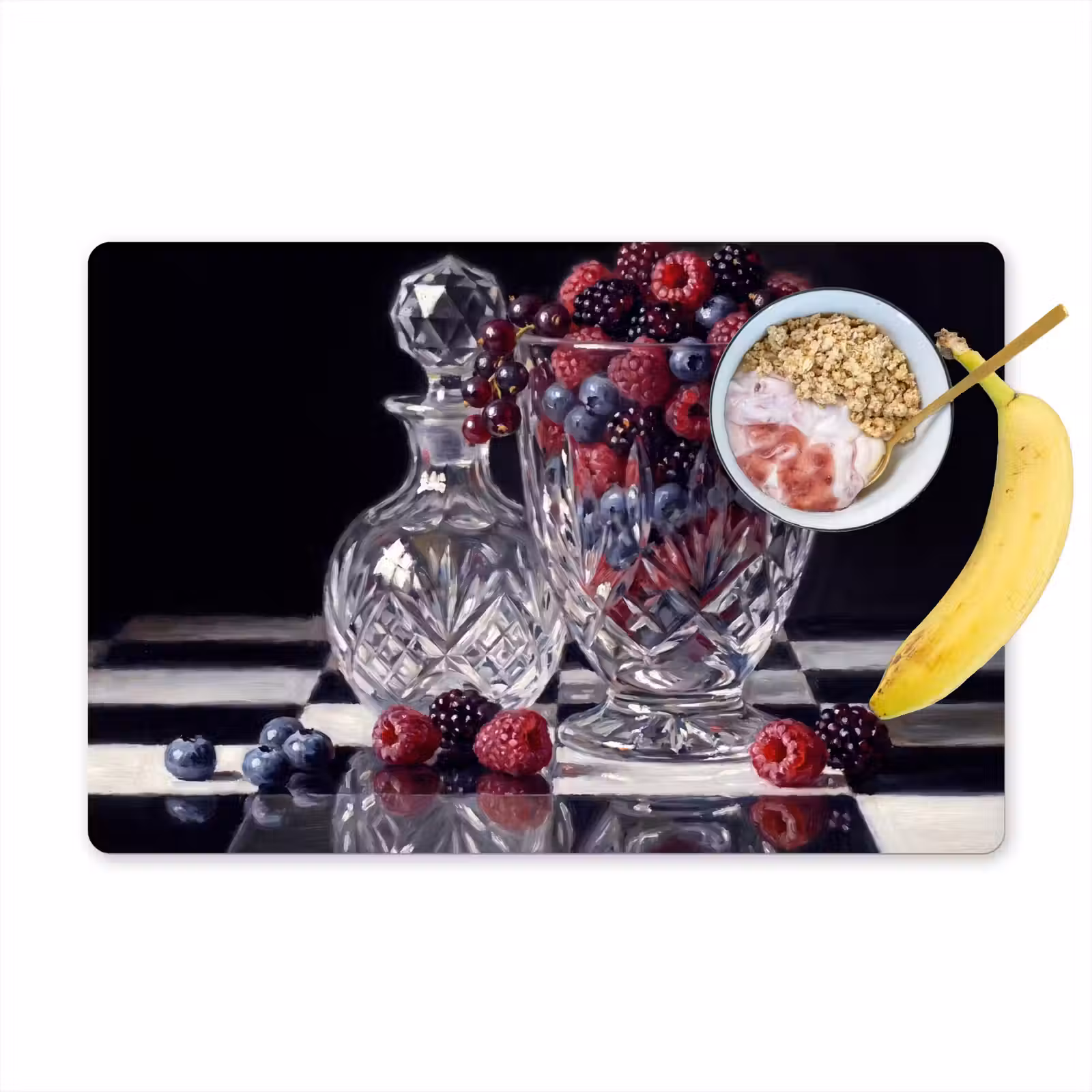 Placemat - 6 pieces - Berries - Crystal - Still Life - Bessen - Kristal - Stilleven Placemat vinyl groot