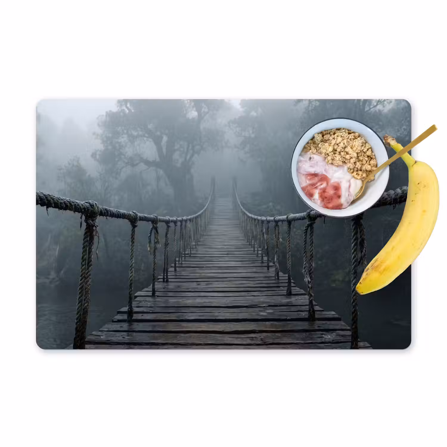 Brug - Jungle - Mist - Natuur Placemat vinyl groot -zzzproduct_Kitchenyeah-website