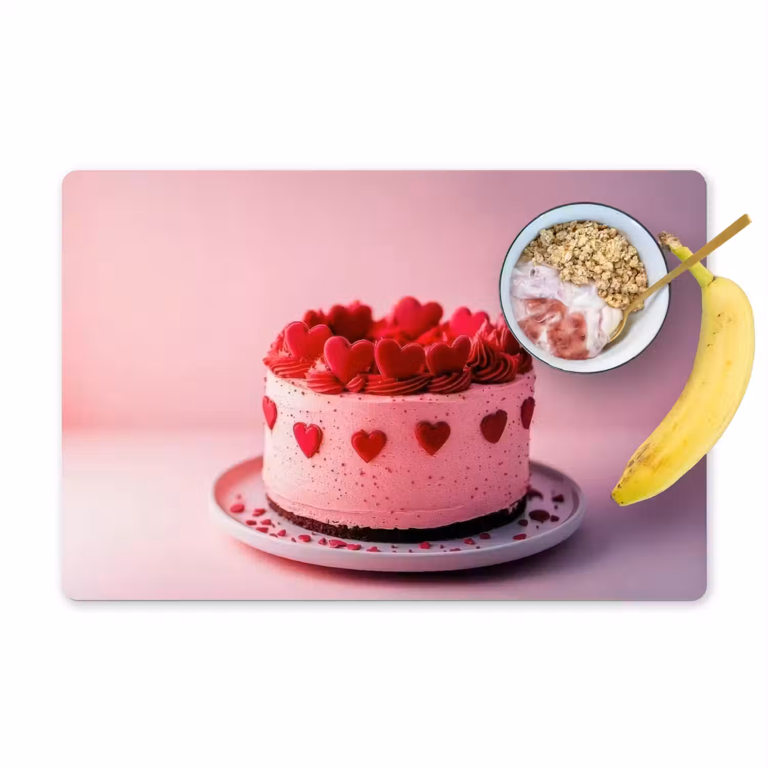 Taart - Hart - Roze Placemat vinyl groot -zzzproduct_Kitchenyeah-website