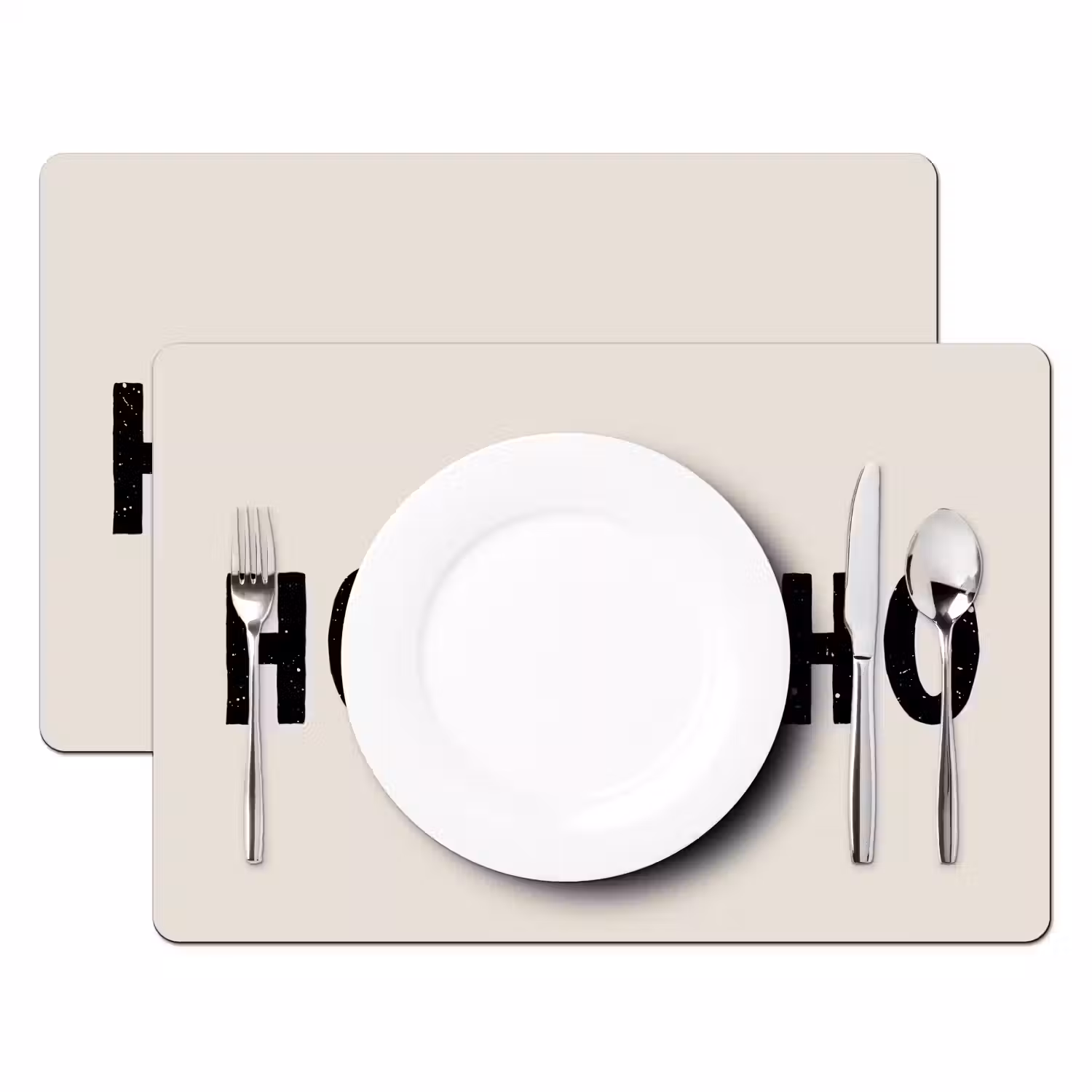 Kerstmis - Ho ho ho - Spreuken - Beige - Kerstman Placemat vinyl groot -zzsfeer2_Kitchenyeah-website