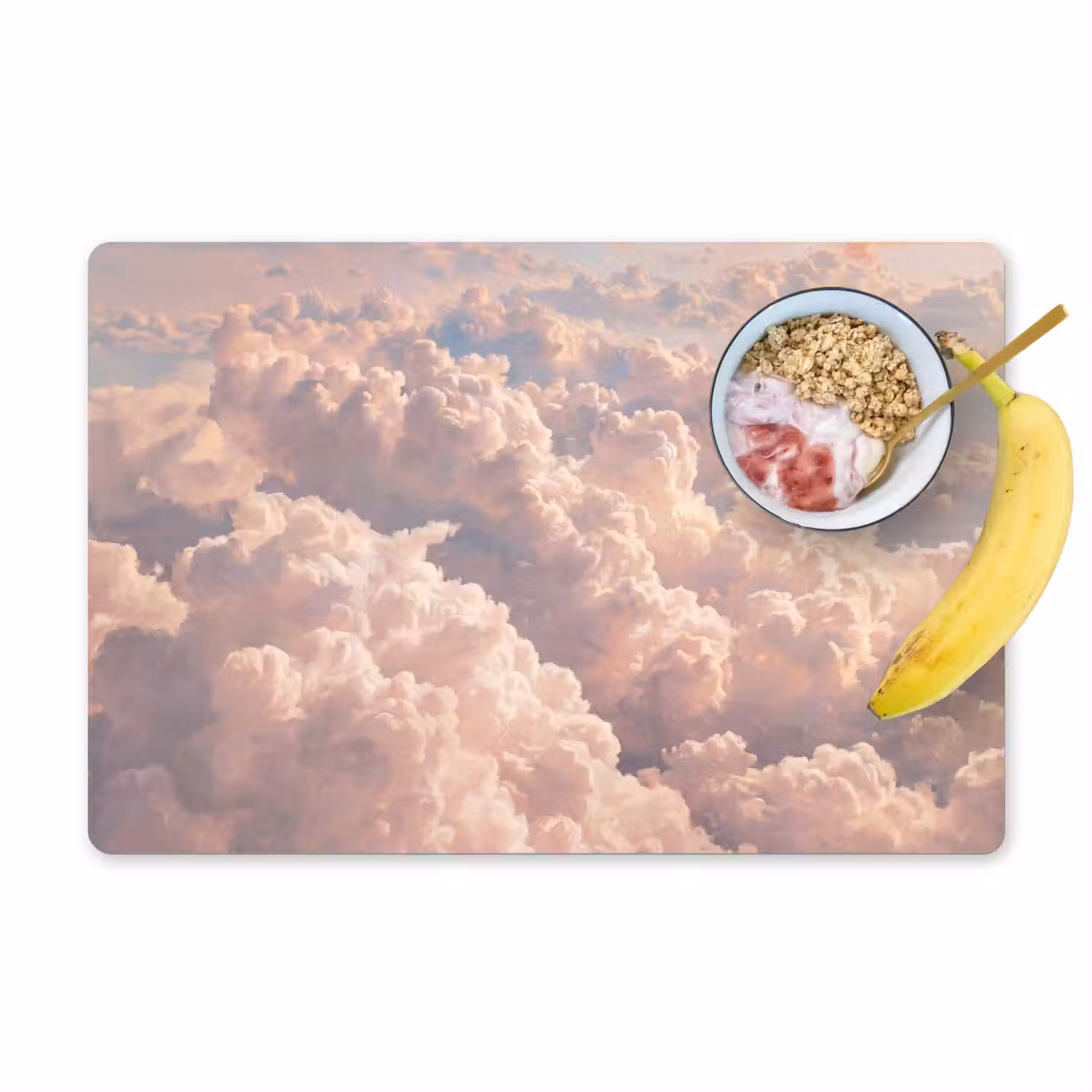 Wolken - Zonsondergang - Natuur - Pastel - Roze Placemat vinyl groot -zzzproduct_Kitchenyeah-website