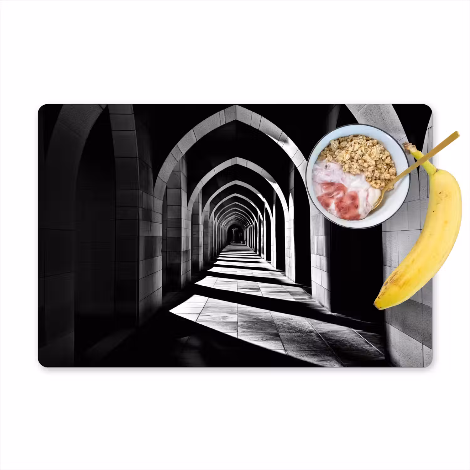 Gang - Bogen - Schaduw - Diepte Placemat vinyl groot -zzzproduct_Kitchenyeah-website