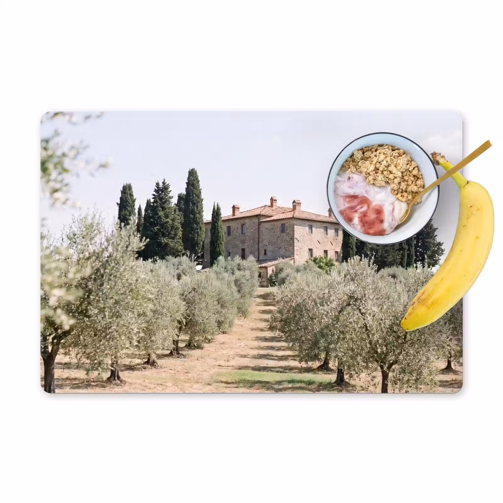 Placemat - 6 pieces - Country house - olive tree - orchard - Landhuis - olijfboom - gaard Placemat vinyl groot