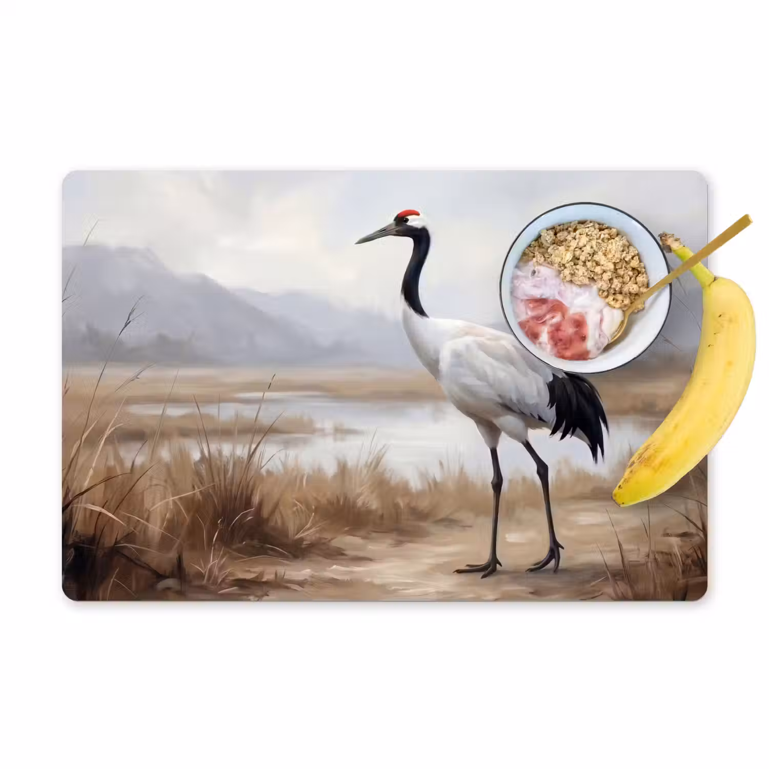 Kraanvogel - Natuur - Realistisch Placemat vinyl groot -zzzproduct_Kitchenyeah-website