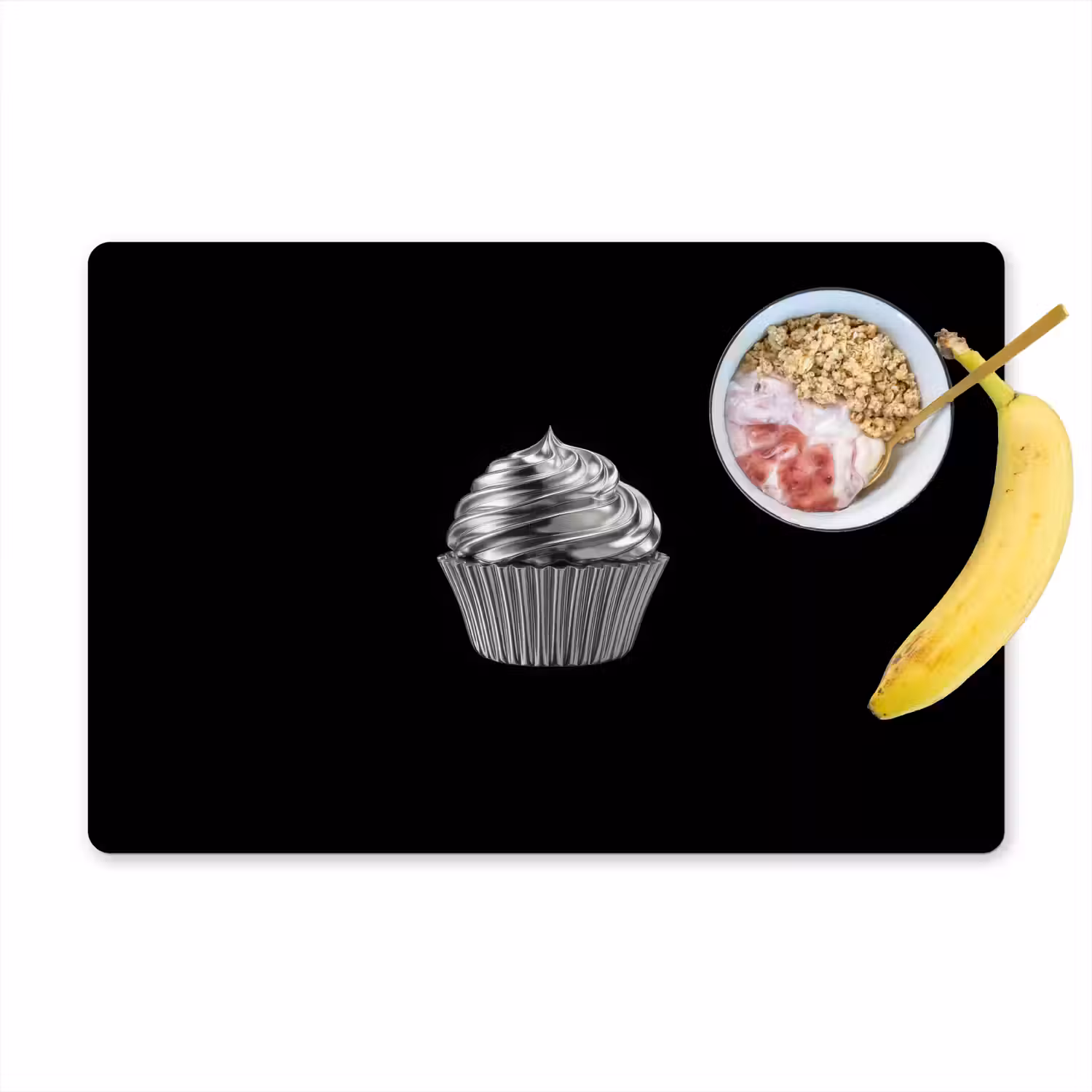 Cupcake - Luxueus - Zilver Placemat vinyl groot -zzzproduct_Kitchenyeah-website