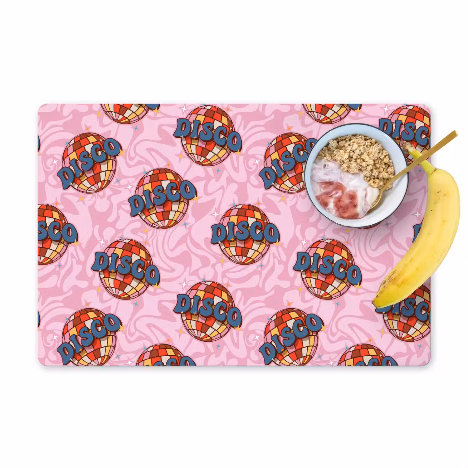 Disco - Bal - Patroon - Roze Placemat vinyl groot 368 -zzzproduct_Kitchenyeah-website