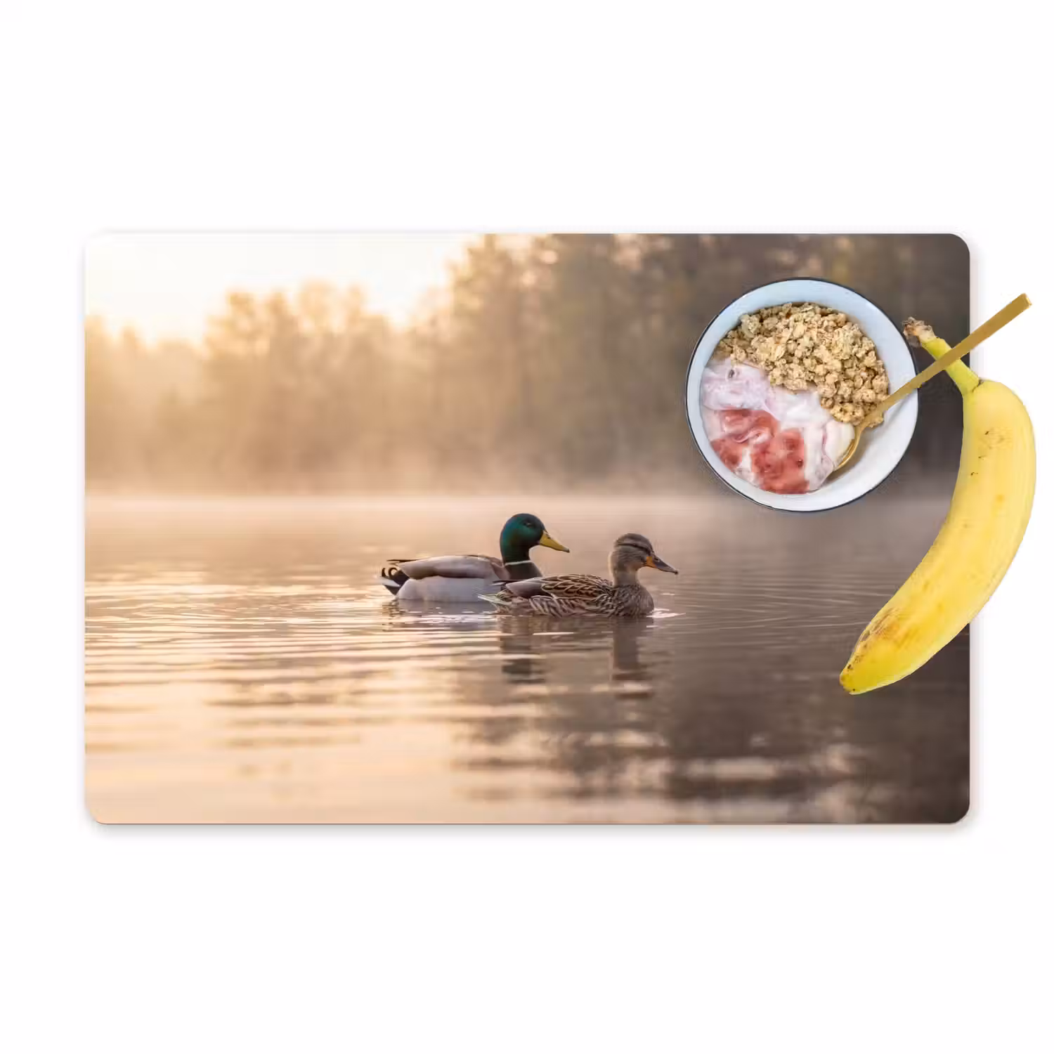 Eenden - Water - Mist - Natuur Placemat vinyl groot -zzzproduct_Kitchenyeah-website